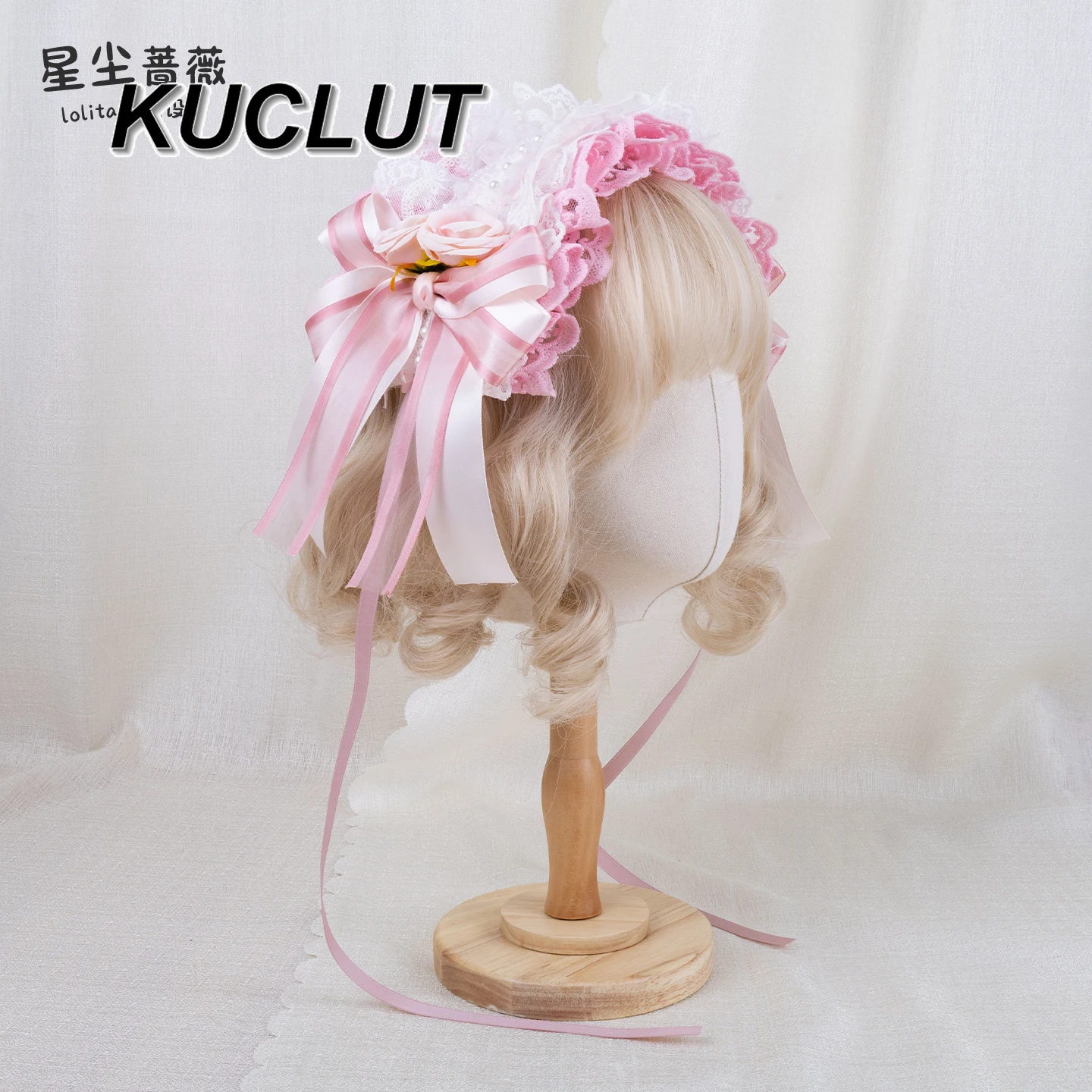

Lolita Style Headband Original Design Hair Accessories Bow KC Headgear Elegant Lace Headband Sweet and Cute New Headwear