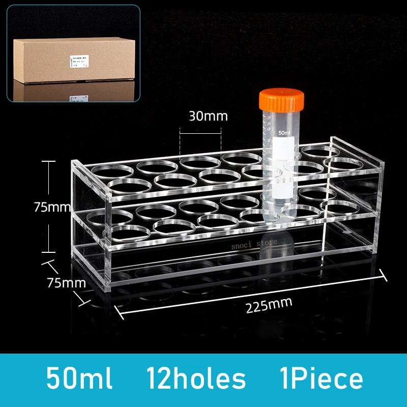 YOKIVE Reagenzglasständer Aus Acryl – 48 Fächer Für 1,5–2 Ml Röhrchen, Durchsichtig, Robust & Bruchfest – Für Labor, Schule, Bar Oder Partys