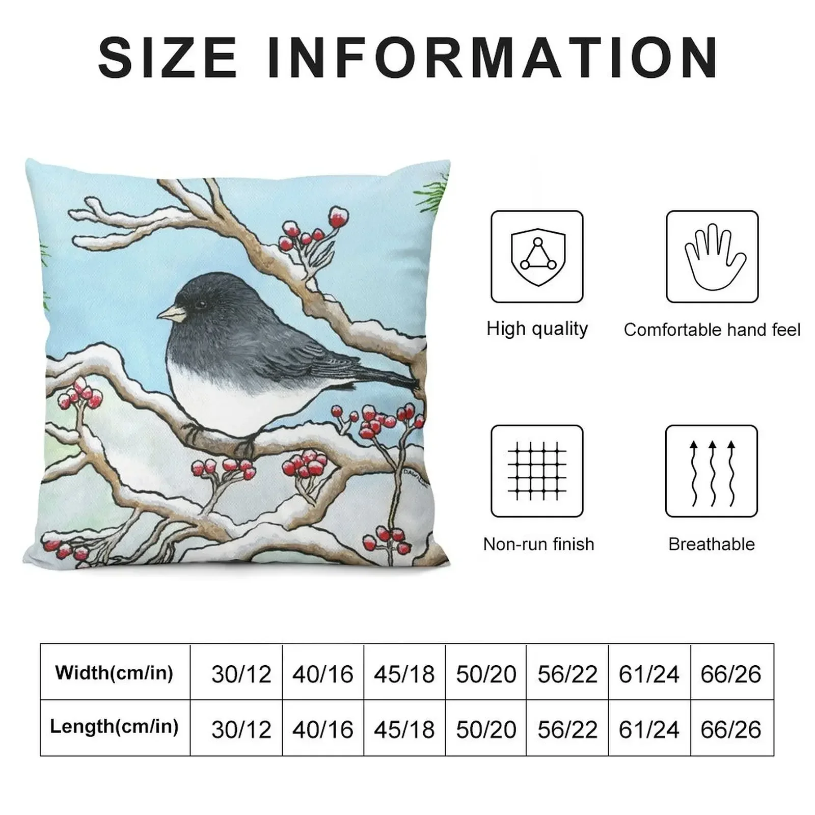 Snowbird, Painting by Dawn Langstroth ?2020 Throw Pillow ornamental pillows Pillowcase Cushion pillow