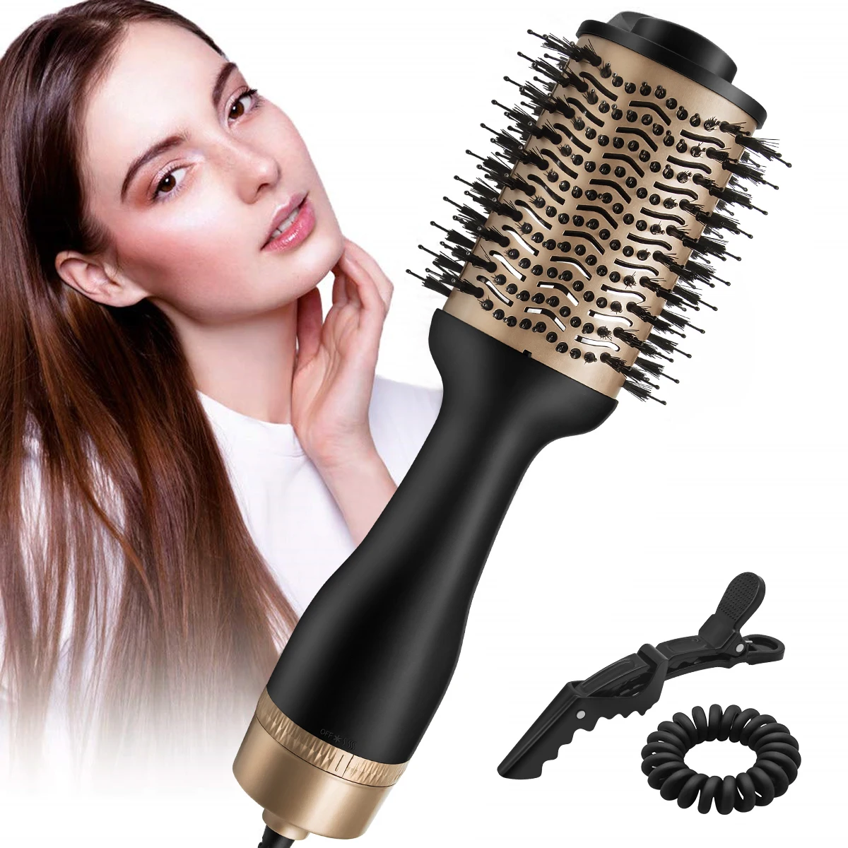 

One 1200W Hair Styler Tools Hot Air Brush Professional Straightener Comb Hair Brush Blow Dryer With Comb for Styling and Drying