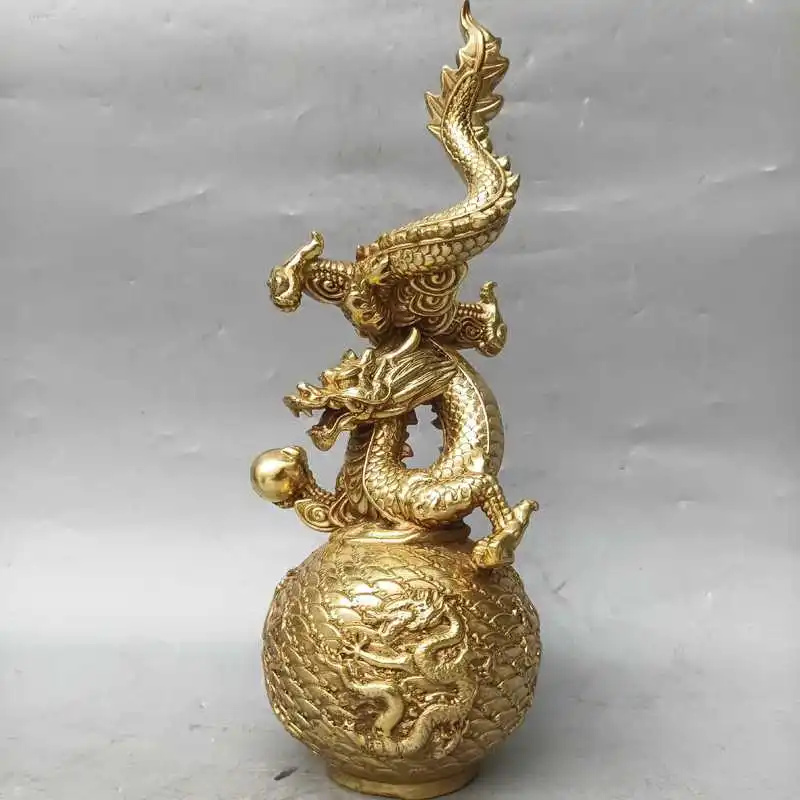The Age of Dragon Ascendance All-copper dragon ornament Earth Dragon Qiankun Ball Dragon Ornament