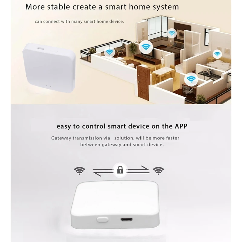 Multifuncional tuya graffiti multimodo gateway controle de casa inteligente mini sem fio zigbee bluetooth gateway durável