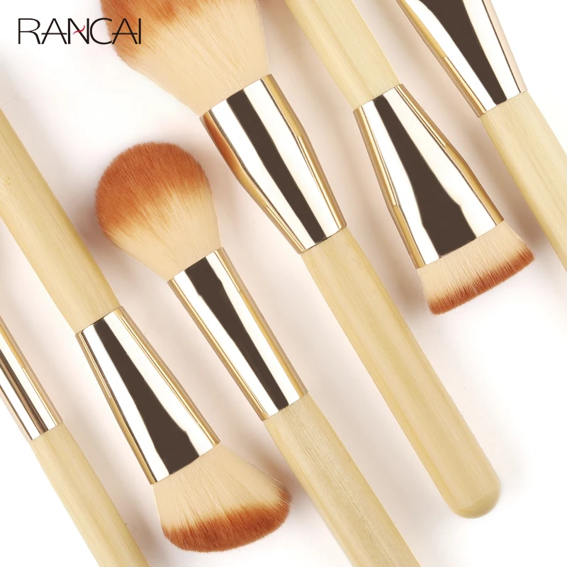 18 PCS Makeup Brushes Sets Bamboo Cosmetic Eyeshadow Foundation Powder Blush Eye Make Up Brush Blending Beauty Tools Kits