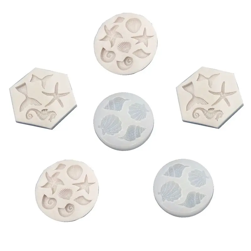AEE2-DIY Shellfish And Conch Silicone Mold Baking Cake Decoration Epoxy Mold