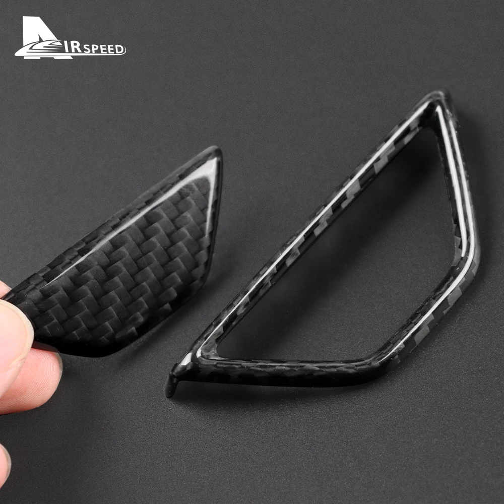 لسيارة شيفروليه كورفيت C8 2020 2021 2022 2023 2024 ريال جاف من ألياف الكربون الصلبة مسند الذراع صندوق التبديل زر الملحقات الداخلية #3