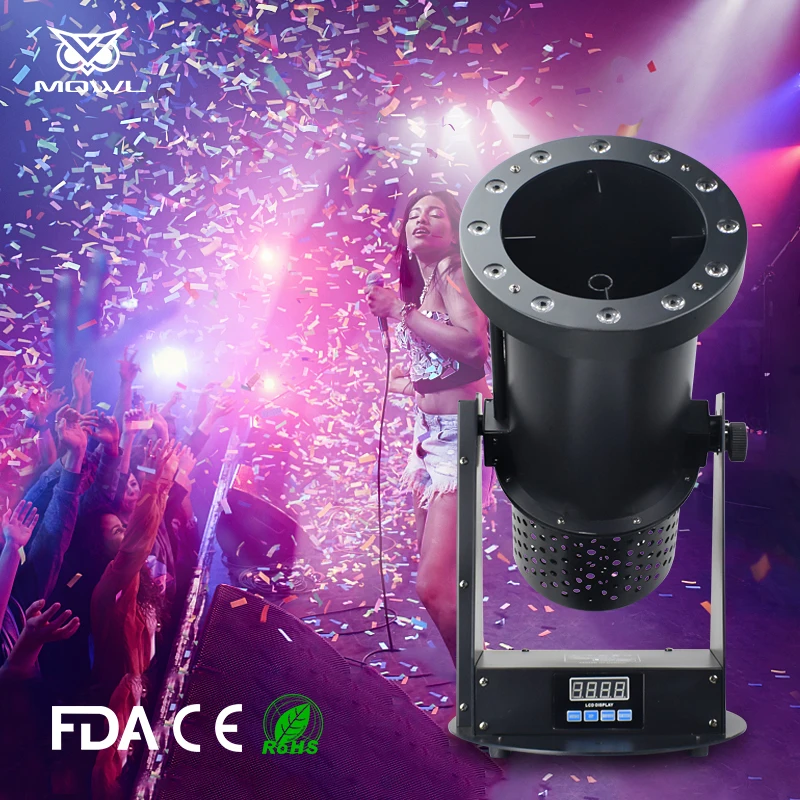 DMX512 Remote Control Adjustable Spray Direction 12LED DMX Confetti Machine Confetti Cannon Machine