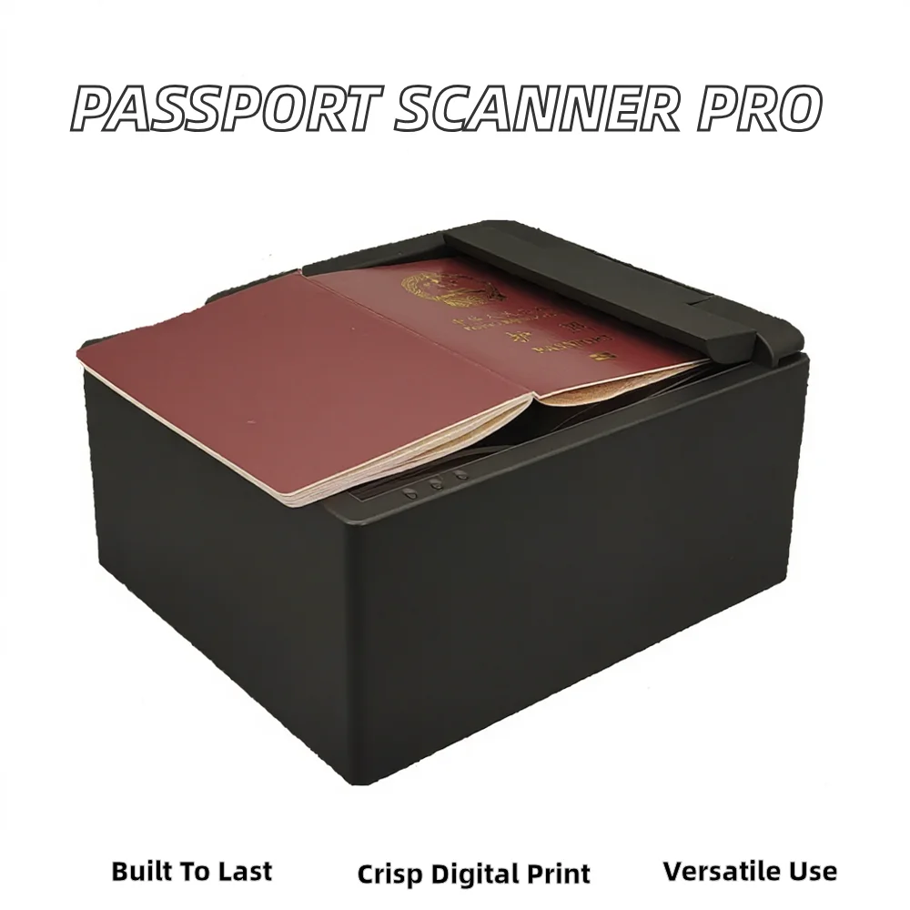 HuaKong Passport Scanner for Airport & Hotel ID Verification MRZ OCR Reader Black 1-Year Warranty in Stock