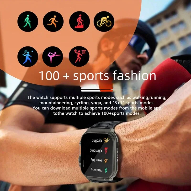 Reloj inteligente deportivo para hombre y mujer, pulsera con Pantalla AMOLED HD, Bluetooth, llamadas, Batería grande de 600Mah, más de 100, resistente al agua