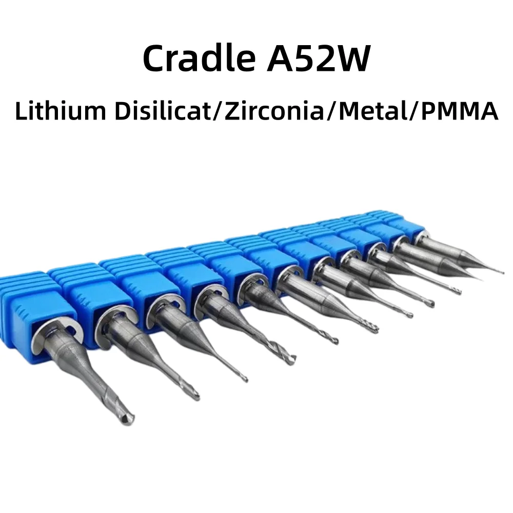 Cradle A52W Dental Milling Burs For Lithium Disilicat/Metal/Zirconia/PMMA Milling Burs Cutting D4 45mm CAD CAM System