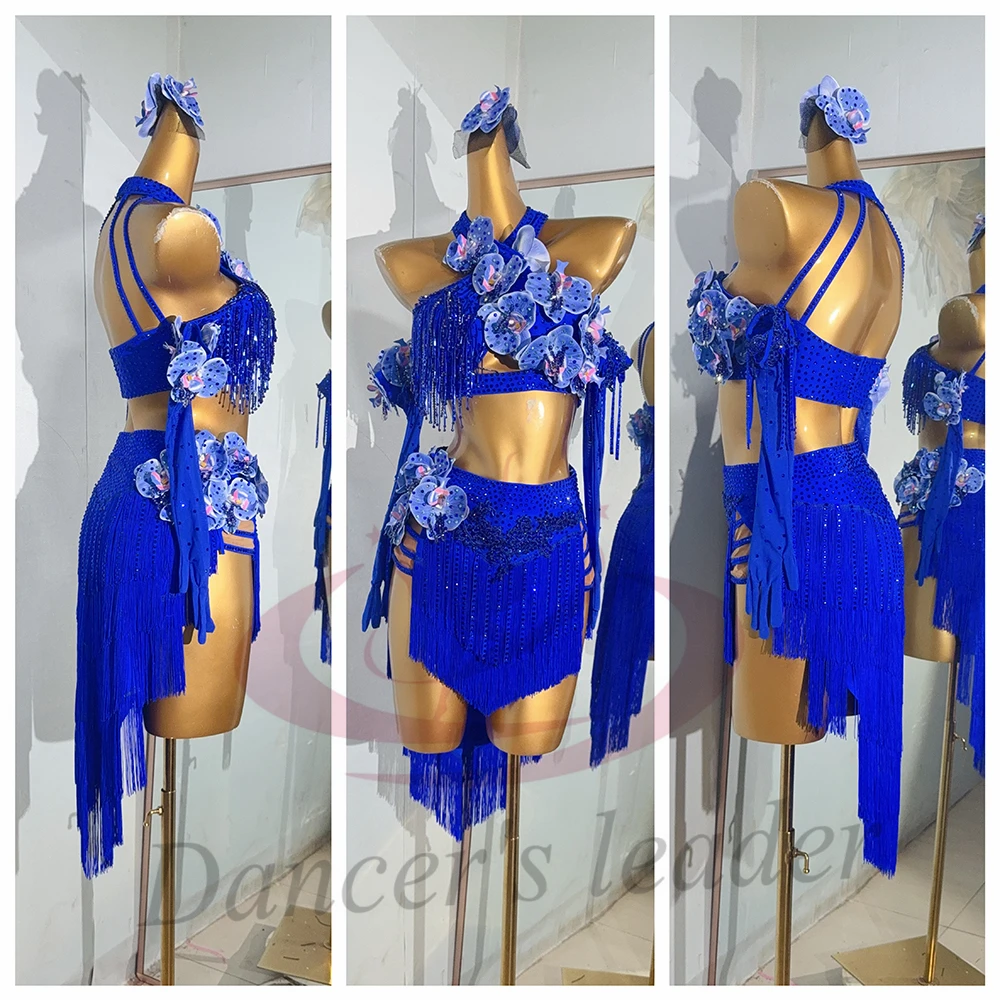 ชุดเดรสเต้นลาตินสำหรับผู้ใหญ่และเด็ก ดีไซน์หรูหราประดับดอกไม้ฉลุลาย บราสำหรับเต้นชาชา แซมบ้า ประดับด้วยคริสตัล AB เหมาะสำหรับการแสดง