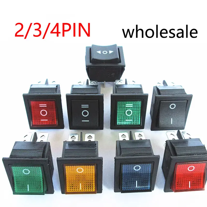 

10/30/100Pcs KCD4 Rocker Switch 2 Position 4 Pins / 6 Pins Power Switch 2 Position 16A 250VAC/ 20A 125VAC Ship type switch