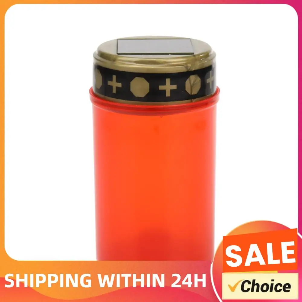 Flameless Solar LED Tea Light 7LM Waterproof Cemetery Ritual Candle Lamp Outdoor Lighting Decoration Desktop Miniature