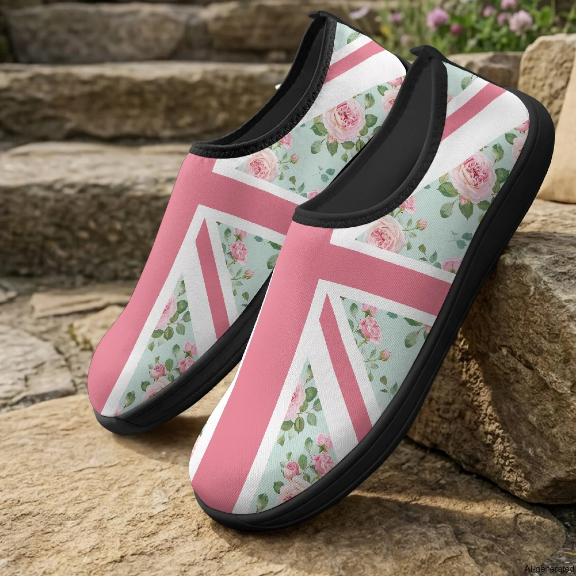 XIXIRIMIDO Slip-on Wide-toed Shoes British Flag Print Zapatos De Mujer Men's Sneakers and Casual Shoes Slippers Nurse Shoes