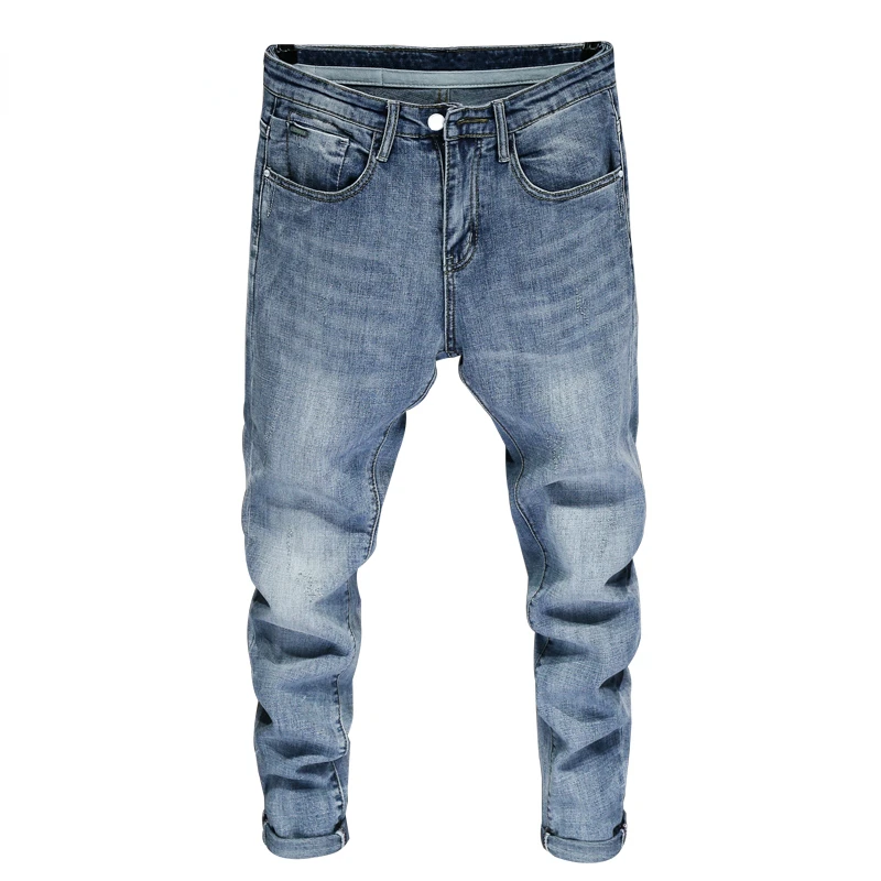 

Good Quality Jeans for Men Skinny Stretch Light Blue Fashion Streetwear Denim Pants Men's Clothing Long Trousers Jean Hombre 38