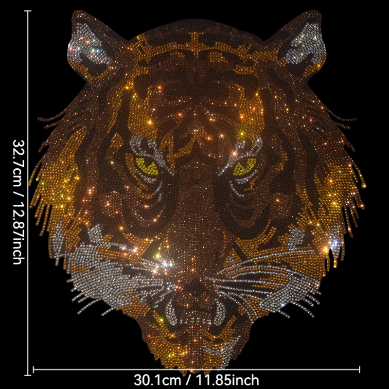 

High-quality rhinestone tiger head pattern ironed on T-shirts and denim clothing accessories