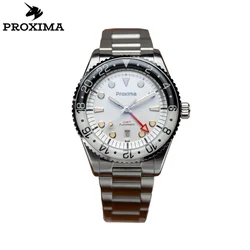 Proxima PX1712 39mm Automatic Mechanical GMT Watch Hangzhou 6460 Stainless Steel Sport Watch Sapphire Luminous 200m Waterproof