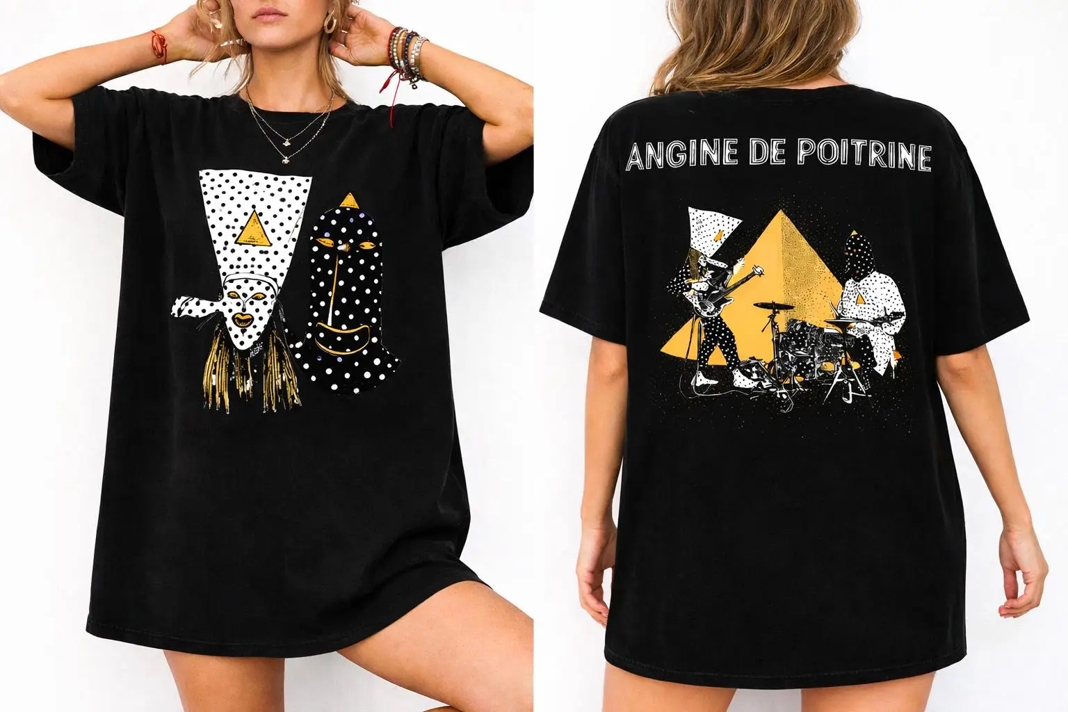 Angine de Poitrine patterned shirt, unisex T-shirt for Angine De Poitrine 2026 North American tour dates  Couple cotton shirt