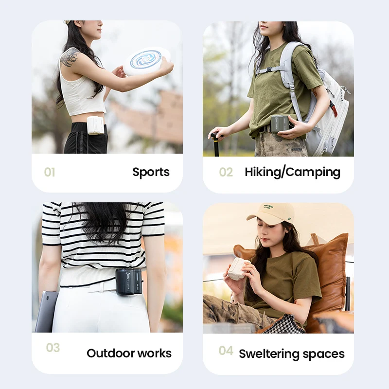 Xiaomi Youpin Electric Fan Leafless Hanging Waist Fan Portable USB Charging Mini Clip on Waist Outdoor Camping Cooling Device Mi