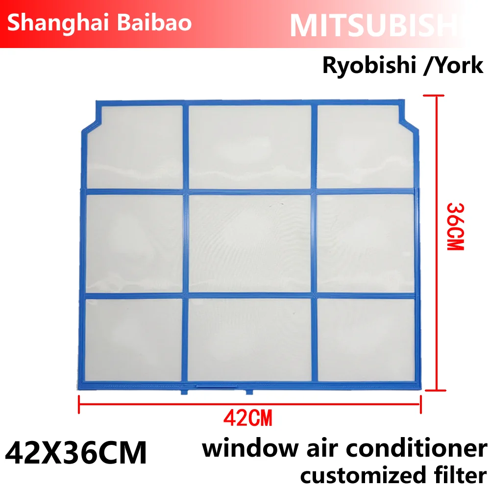 Filtro Personalizzato Per Condizionatore D'aria Mitsubishi Electric Ryobishi/York/General, Filtro Antipolvere Per Condizionatore D'aria A Finestra 42X36Cm