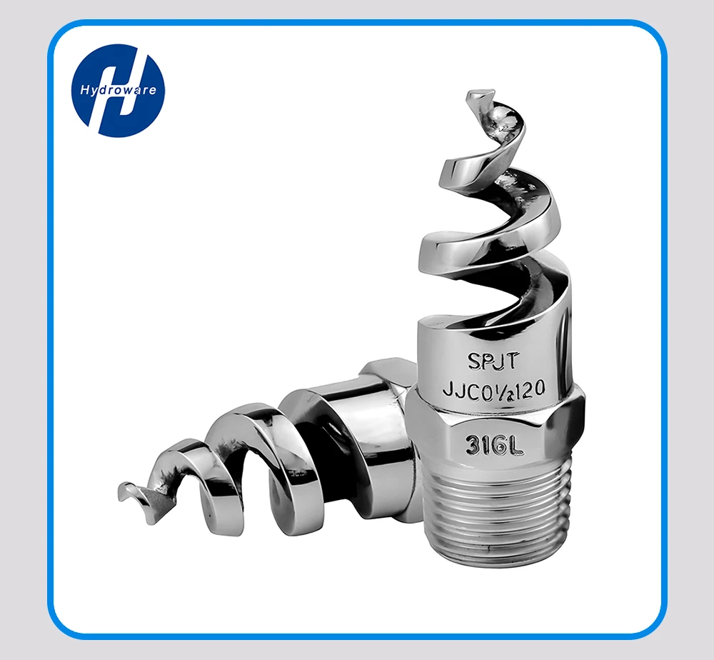 SPJT 304 316L Edelstahl Spiral-Sprühdüse 1/4" 3/8" 1/2" 3/4" 1" 1,2" 1,5" 2" Anti-Verstopfungs-Düse für Entschwefelung, Staubentfernung, Kühlung und Reinigung – Detail 5