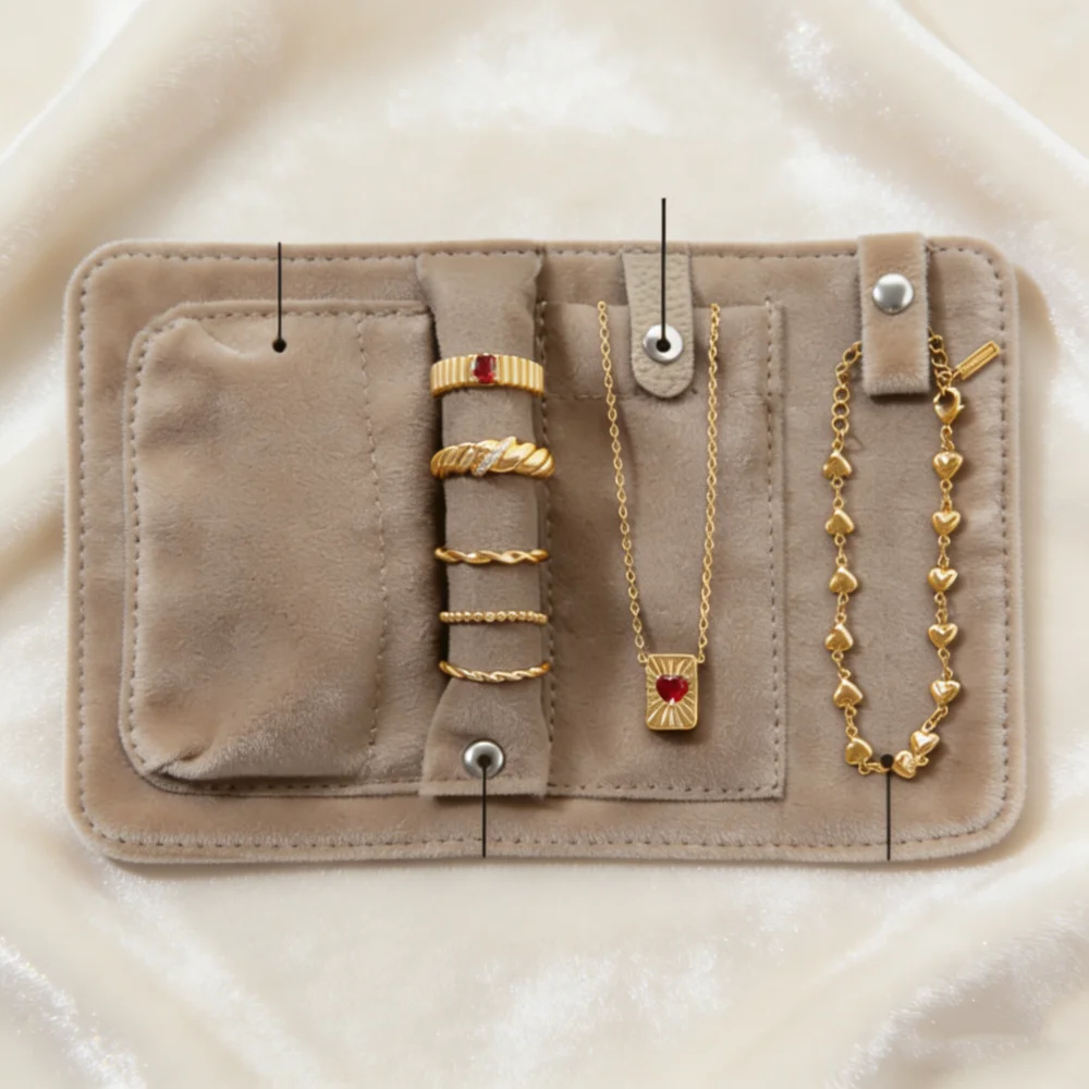 

Pu Leather Jewelry Bag Necklace Roll Bag Travel Portable Jewelry Storage Bag Ring Bracelet Storage Roll Bag for Women