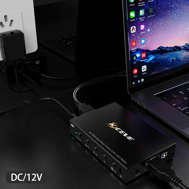 Quad Multi-Viewer 4k Splitter Switch HDMI-kompatible Matrix 4 x2 Hub erweiterter Bildschirm LAN Extensor Dock Station ein Bildschirm 4way ch