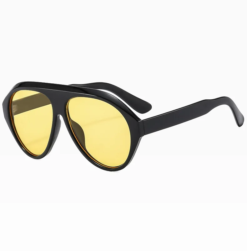 Piloten-Sonnenbrille mit großem Rahmen, Unisex, Übergröße, modische braune Sonnenbrille, Markendesign, Winterbrille – Detail 26