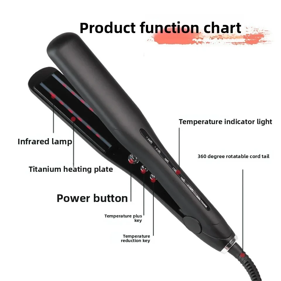 Best Seller Infrared Hair Care Splint Massage Does Not Hurt Hair Straightener Barbershop Special Straight Curl Dual-use