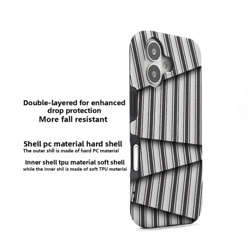 حافظة جديدة لهاتف آيفون 17 ProMax/17 Pro/17 Air/17 (2025) شريط غير منتظم ملون 2 في 1 #4