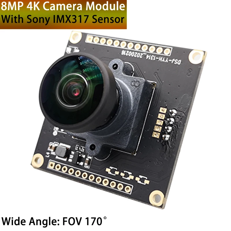 8MP 4K Wide Angle USB Camera Module CMOS IMX317 FOV 170 130 120 100 95 Degree UVC Plug and Play For Windows Linux Android Mac