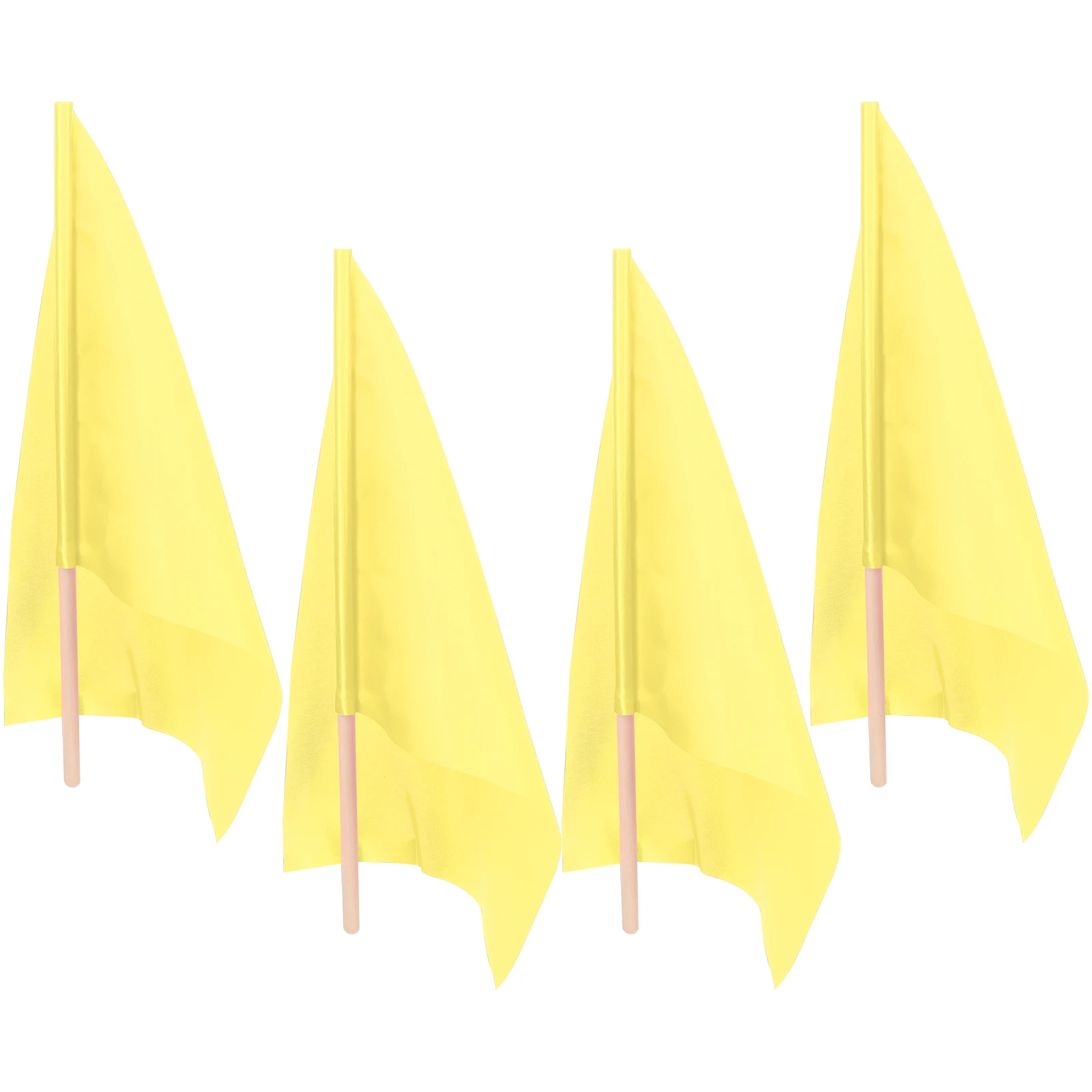 

4 Pcs Flags Soccer Outdoor Referee's Equipment Race Yellow for Referees