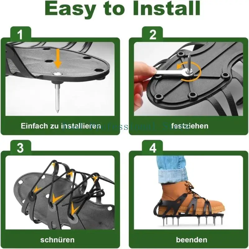 57QF Multipurpose Steel Spikes Aerator Footwear For Yard Maintenance Fertilizers Penetration And Improved Root Ventilation