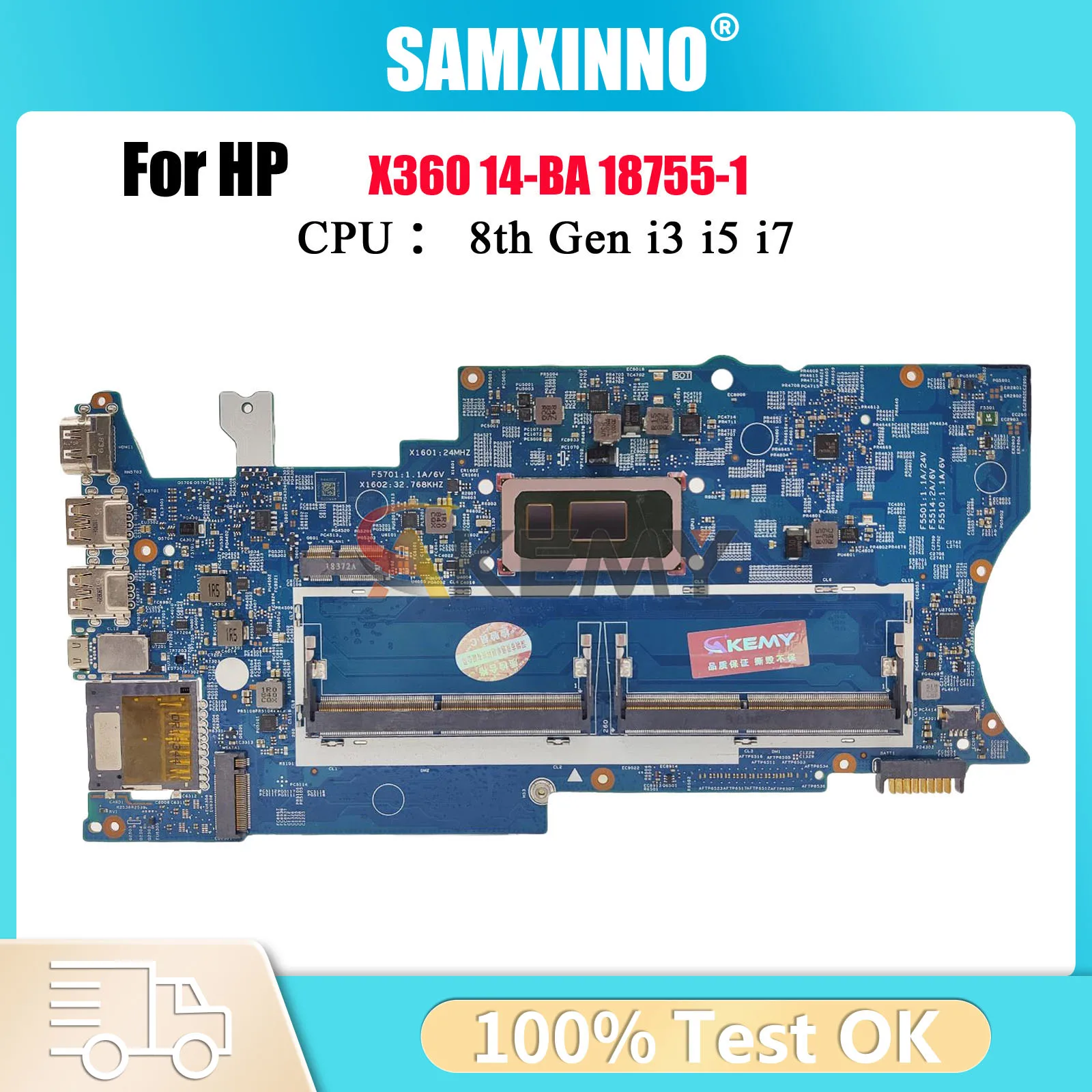 

18755-1 L39180-001 L39180-001 с процессором i3 i5 i7 DDR4 для HP Pavilion X360 14M 14-BA Материнская плата ноутбука 100% полностью протестирована