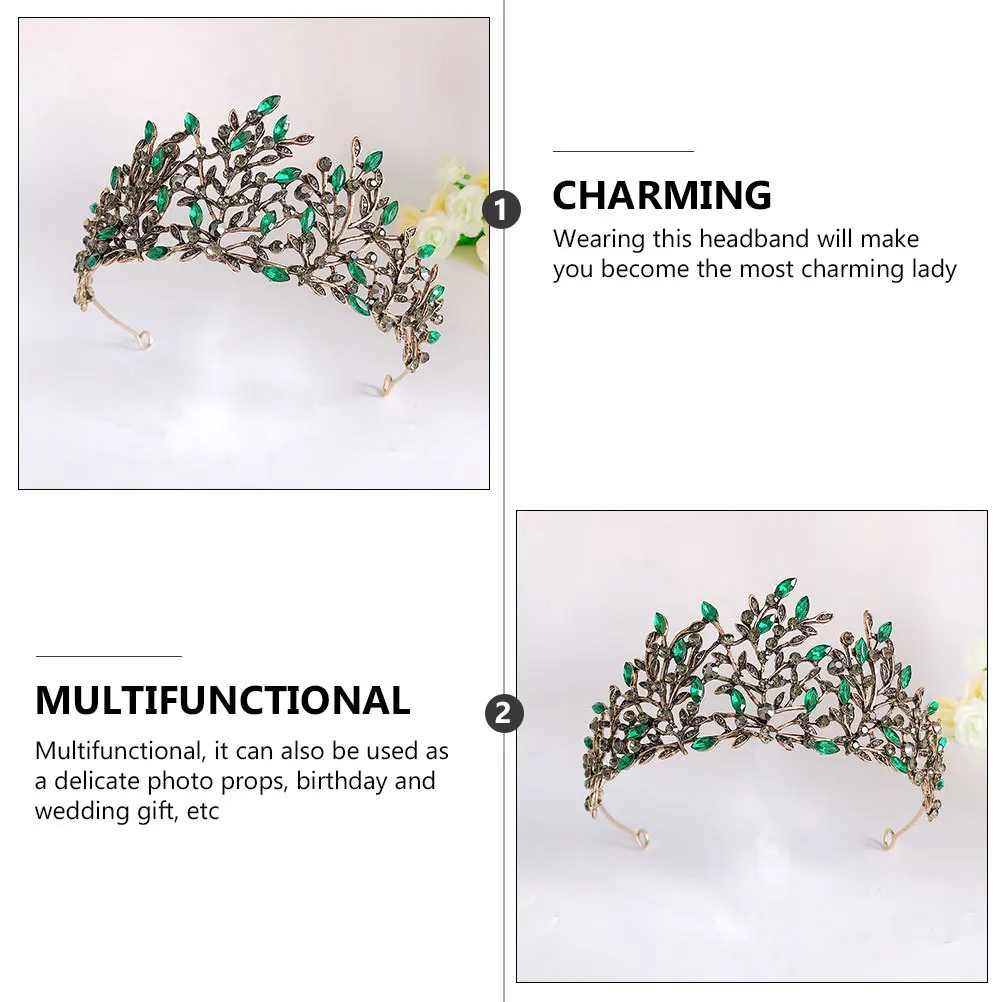 

1Pcs Baroque Leaves Tiara Rhinestone Crown Bridal Hair Accessory Wedding Gift Tiara Rhinestone Crown Decor