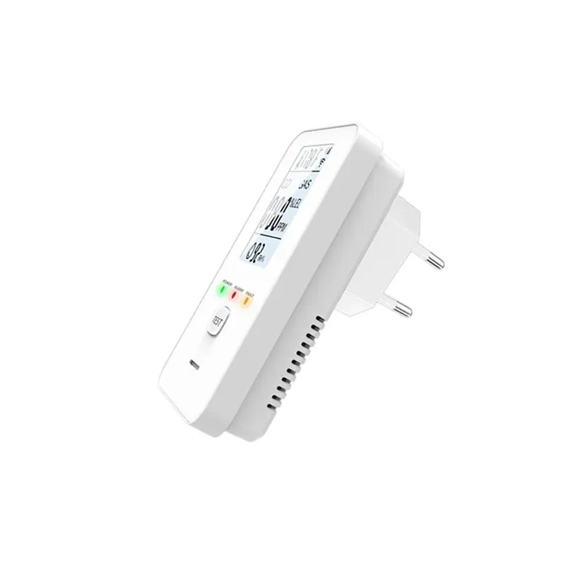 【CYBER MONDAY】Anti-Poisoning Carbon Monoxide Gas Leak Monitor 4-In-1 0-999Ppm Detection Alarm Detector EU PLUG Explosion Protect