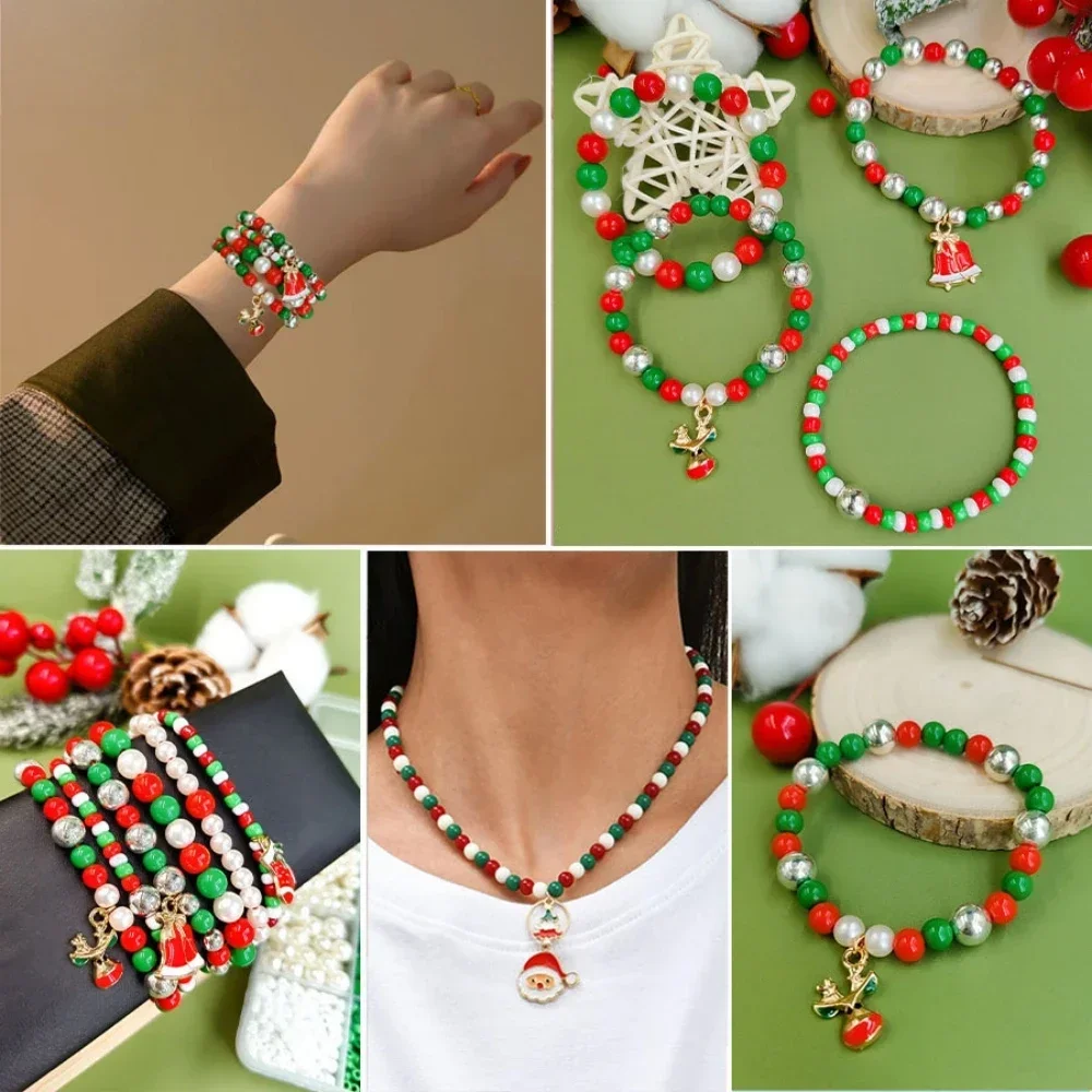

1box Cute Christmas DIY Bracelet Set Christmas New Year Birthday Party Wedding Carnival Kindergarten School Party Gift Awards