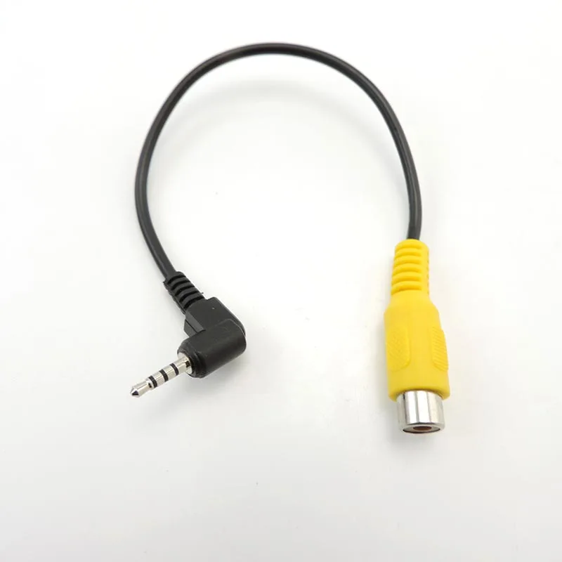AV In Video Cable Adapter 2.5mm male AV Jack Male Plug To RCA Female connector for GPS and Rear Camera Converter wire