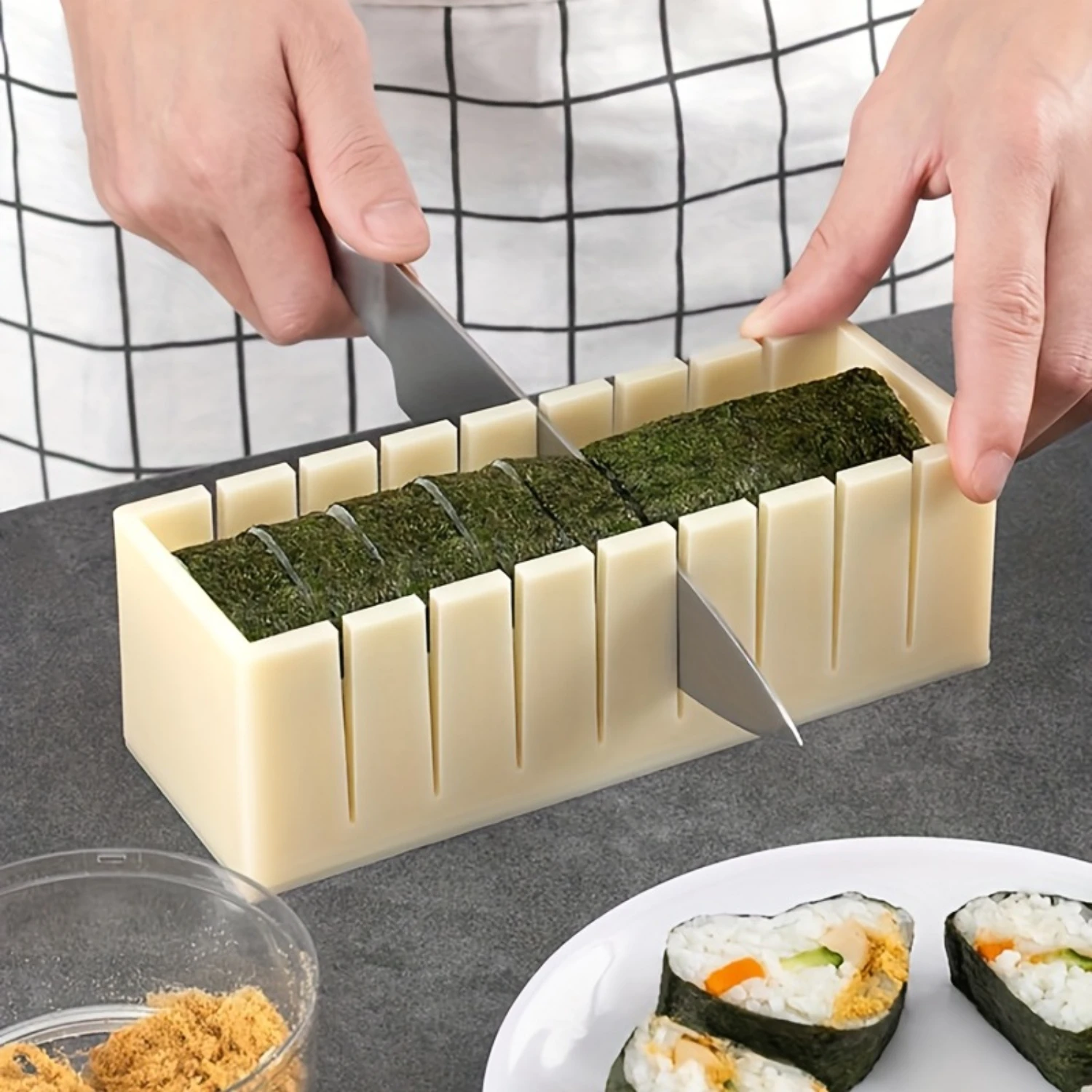 Complete Sushi Making Kit - Simple DIY Sushi Rolls with Japanese Rice Mold & Bento Accessories - Ideal for Kitchen and Parties