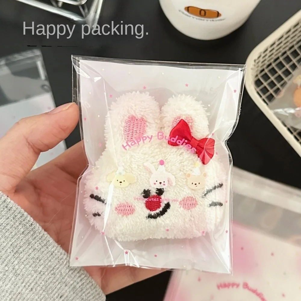 50 قطعة أكياس هدايا حلوى الحيوانات اللطيفة البلاستيكية ذاتية اللصق الكوكيز الخبز التعبئة والتغليف حقيبة شفافة Kpop حافظة للبطاقات حزمة الإمدادات #3