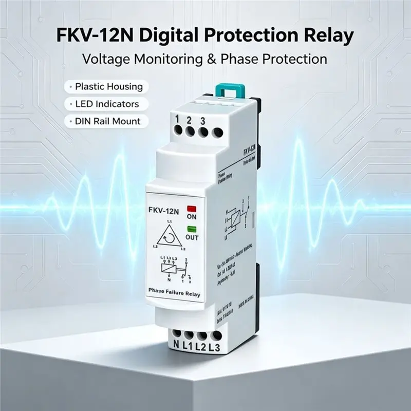 A93E-FKV-12N Protection Relay 3X380vac With Neutual Three-Phase Phase Failure, Phase Asymmetry (Fixed. 40%) Relay