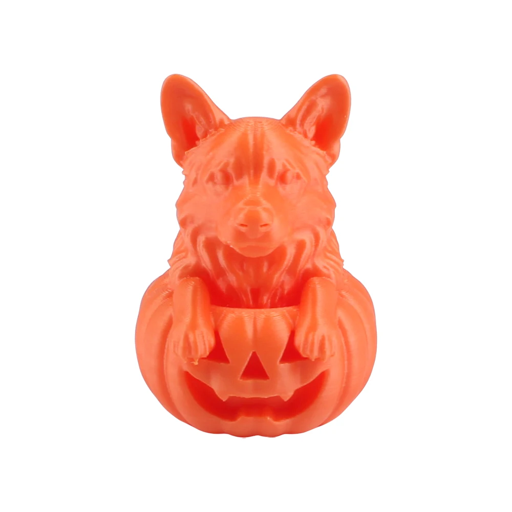 A 3D-printed pumpkin Corgi figurine, suitable for home decoration or as a car ornament