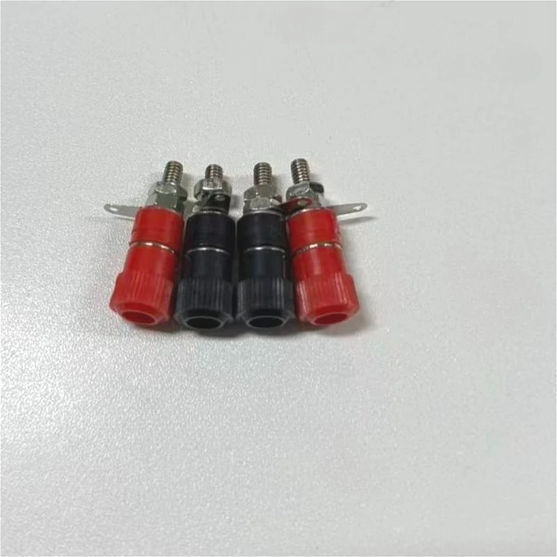 10ps 4mm Banana Socket Nickel Plated Binding Post Nut Banana Plug Jack Connector Red + Black JS-910B Terminal JS919 Opening 8mm view 4