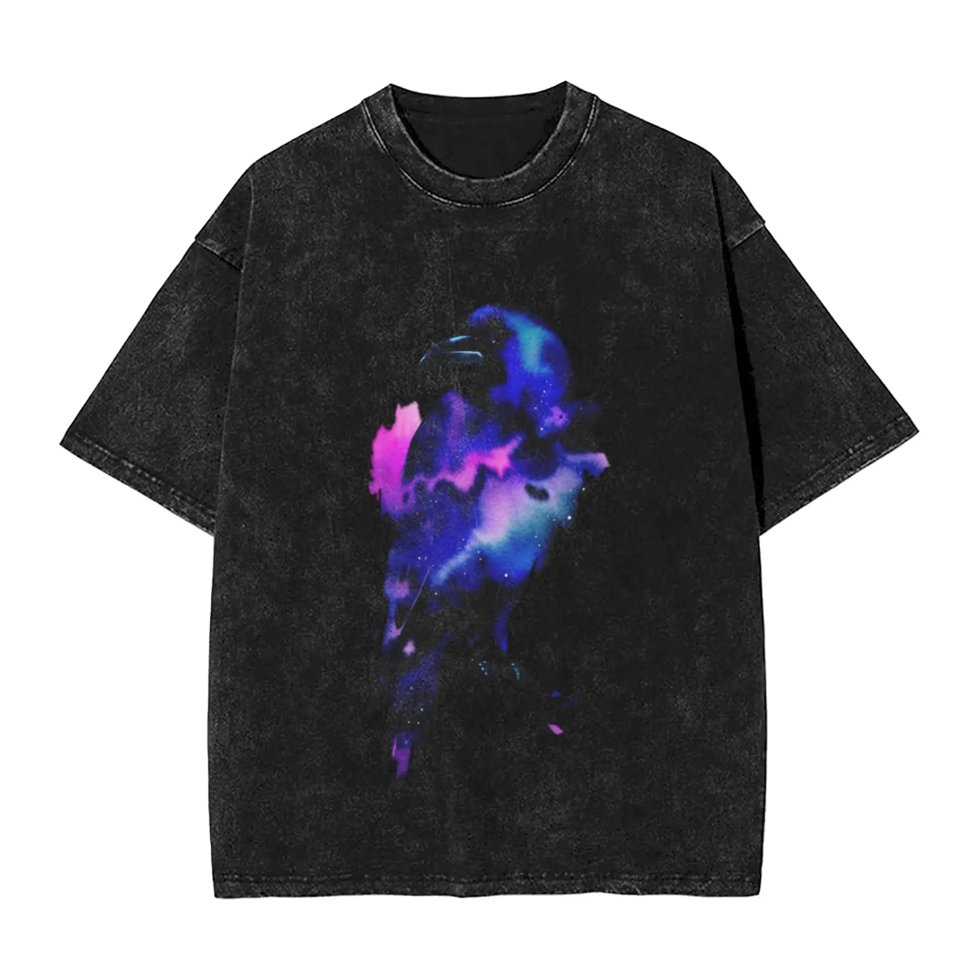 Watercolor Raven  Classic Chic A Vintage Oversized Cotton Unisex T-Shirts