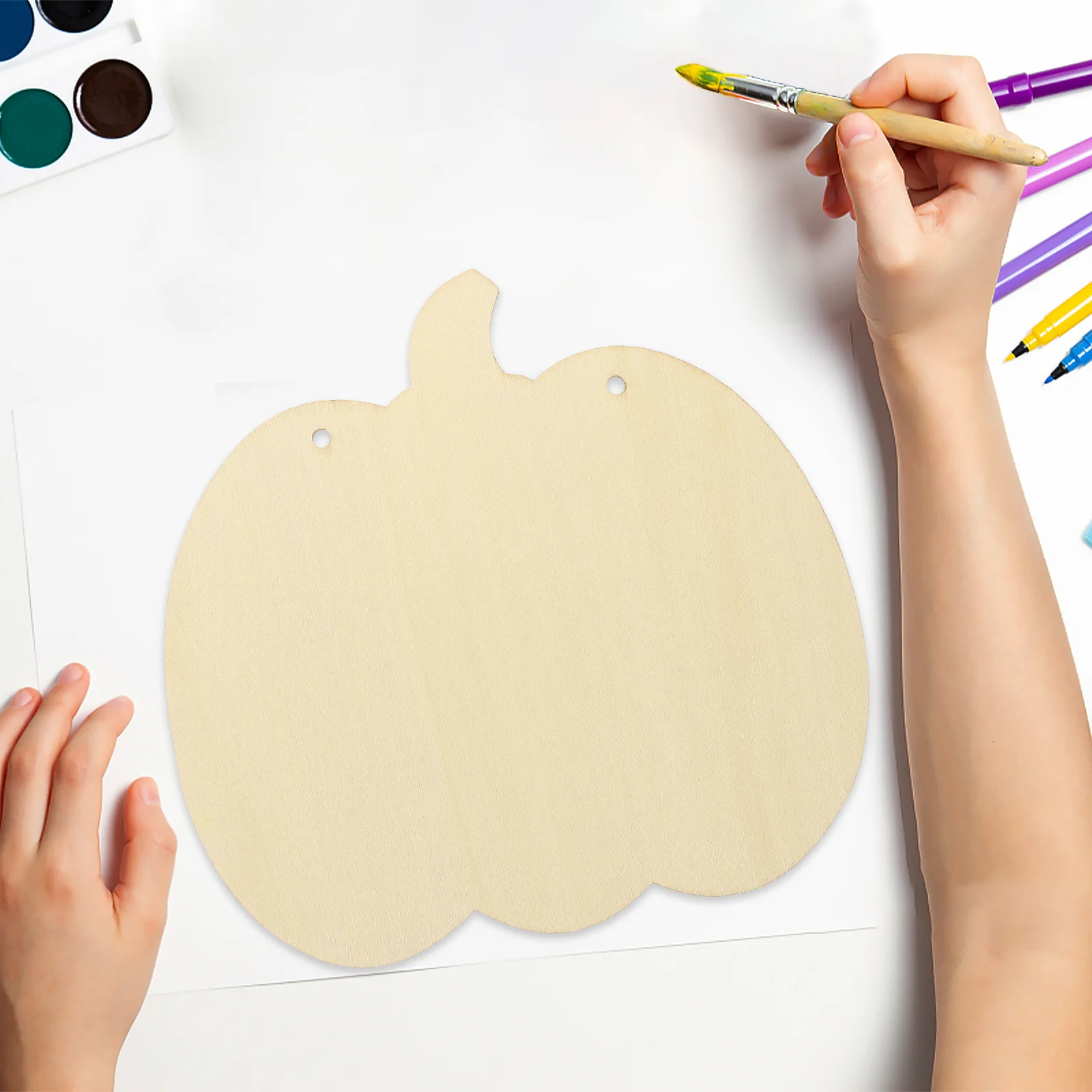 

10 Pcs Fall Unfinished Wood Crafts Pumpkin Slices Halloween Table Decor Cutouts