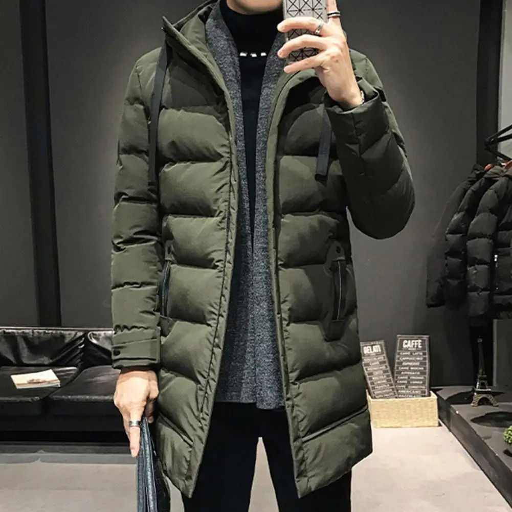 Hooded Cotton Coat for Cold Weather Winter Warmth Men\'s Hooded Down Parkas for Outdoor Snow Thick for Wind