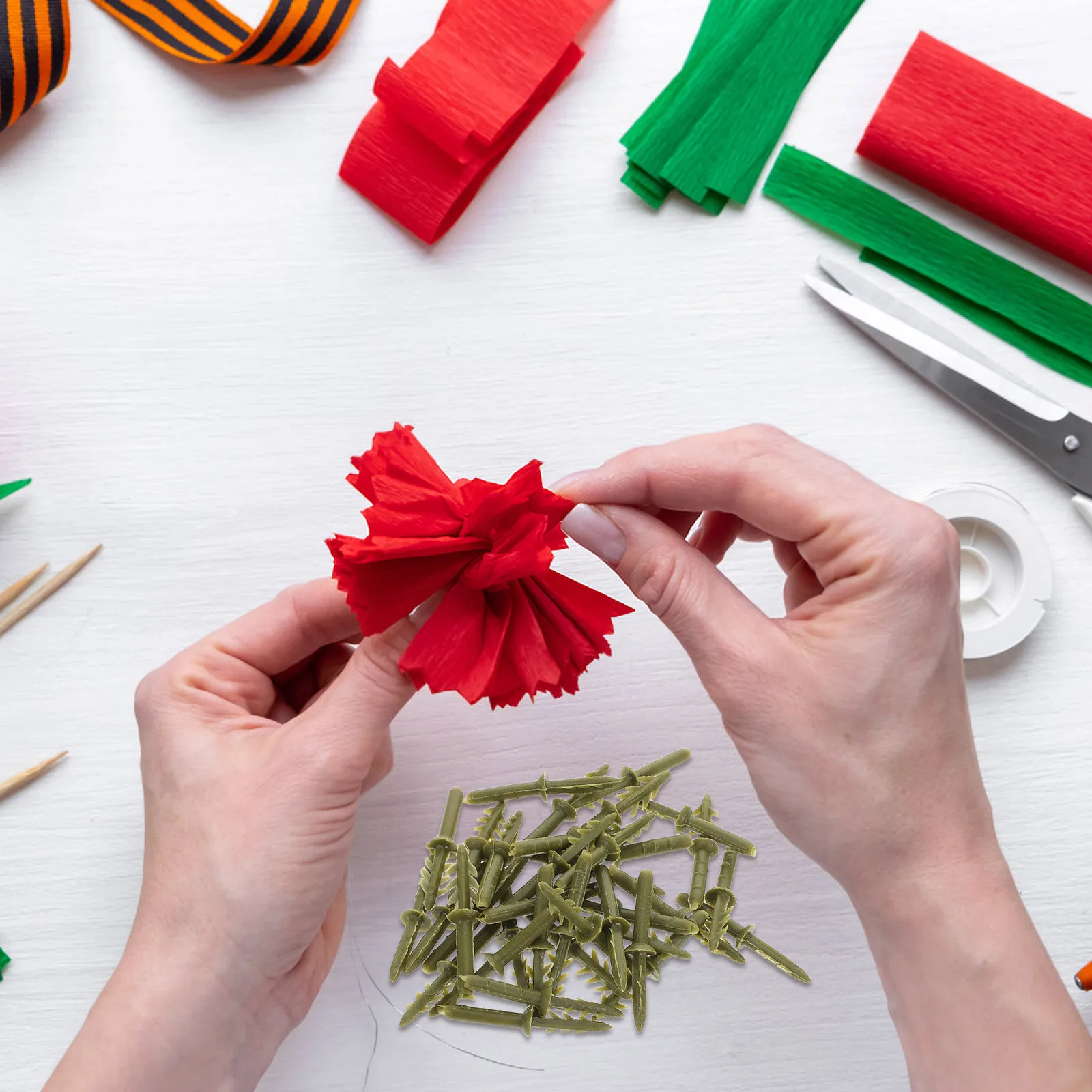 50 قطعة قاعدة زهرة بلاستيكية DIY بها بنفسك الحرف الزفاف فو باقة قواعد الزهور الاصطناعية قيعان لوازم الديكور الطرف #5