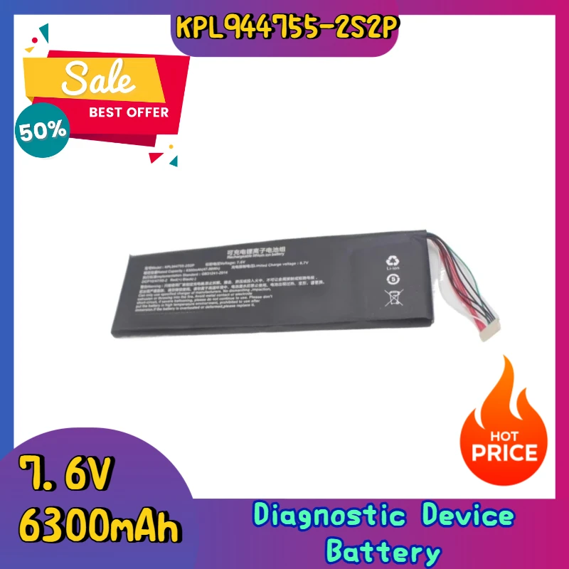 

High Quality 7.6V 6300mAh KPL944755-2S2P Replacement Battery for Launch X431 Pro V5 Diagnostic Instrument