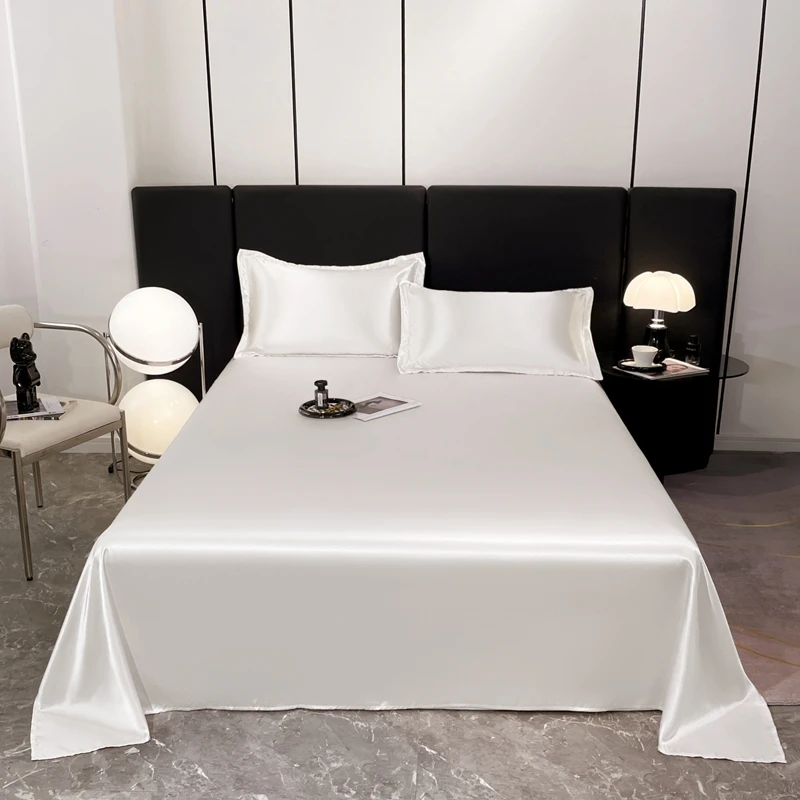 Juego de Sábanas y Fundas de Almohada de Seda de Morera de Alta Gama o Solo una Sábana, Juego de Sábanas de Lujo Sedosas que Embellecen la Piel, Tamaño Queen