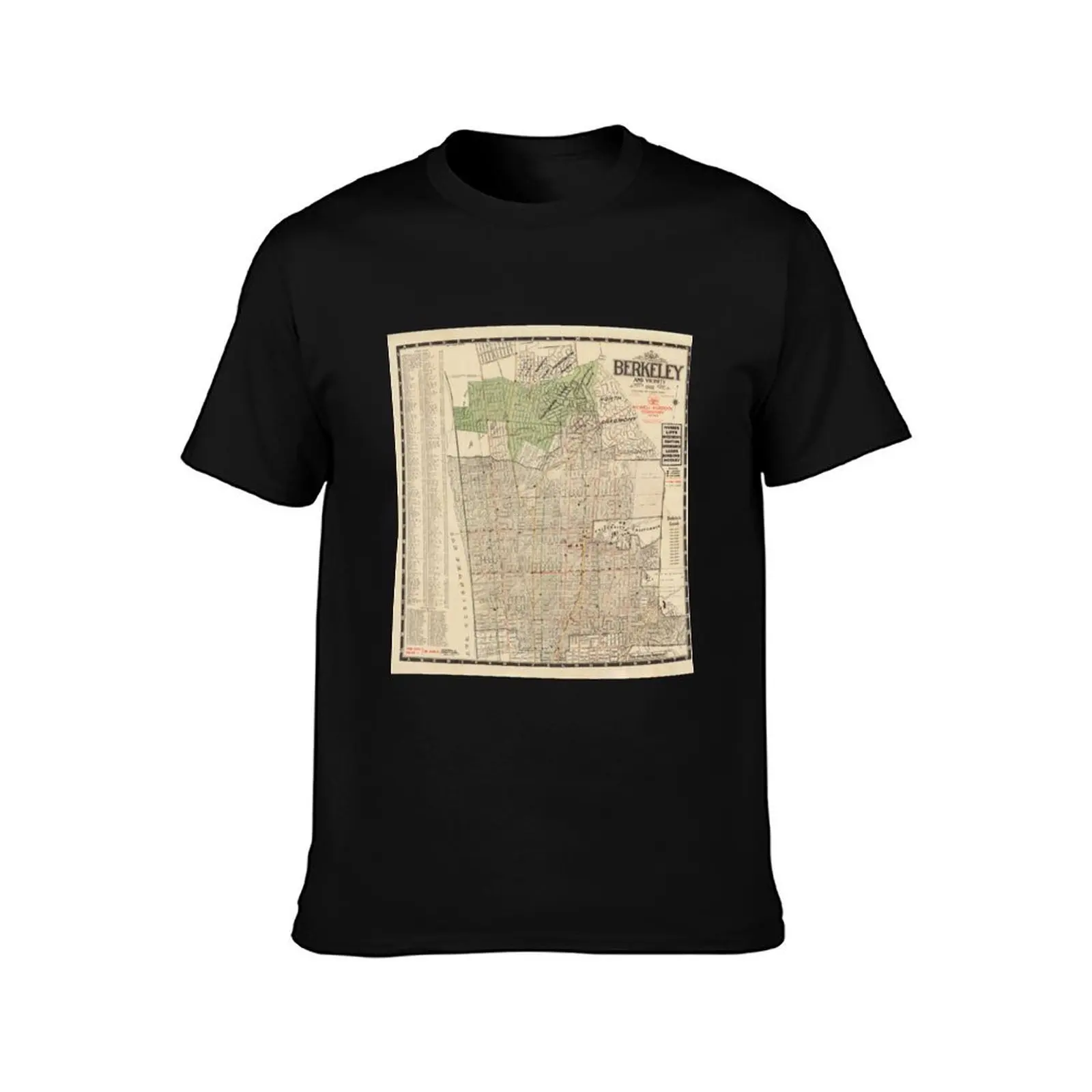 Old Berkeley CA Map (1912) Vintage San Francisco Bay Suburb Atlas T-Shirt oversizeds essential t shirt mens designer t shirt