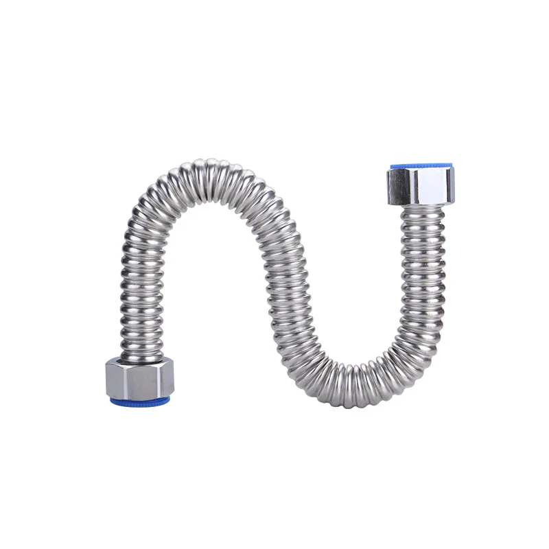 Metal Water Pipe 304 Stainless Steel Corrugated Water Pipe Bathroom Hot And Cold Water Inlet And Outlet Pipe Metal Hose D1